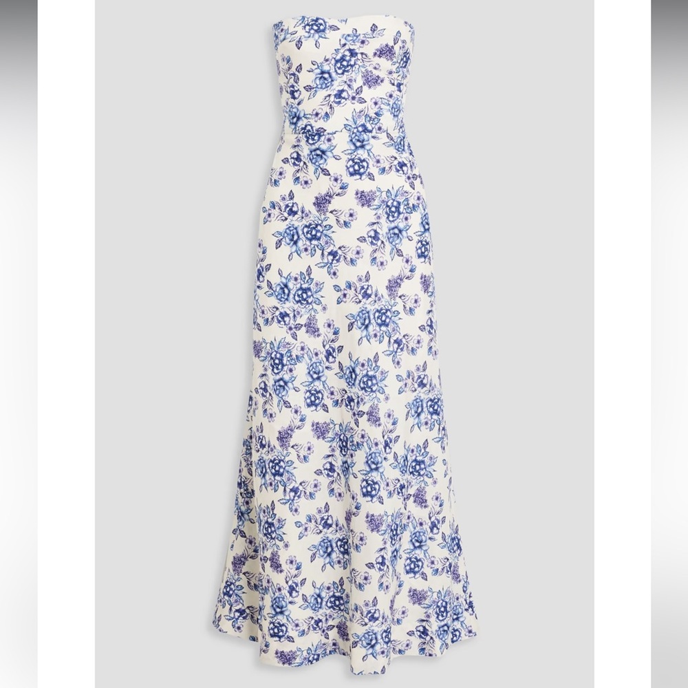 Bec & Bridge Audette Strapless Maxi Porcelain Floral Dress| 12| NWT